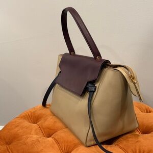Celine Cream and Brown Satchel
